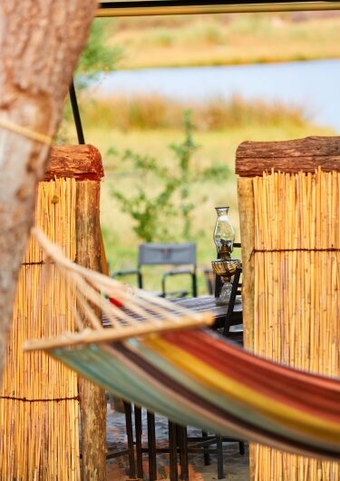 Hammock in the shade at Lazy River camp