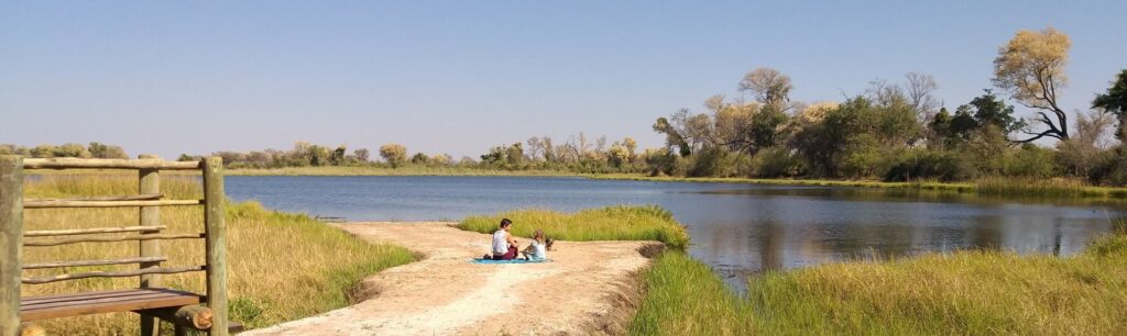 Lagoon view from Lazy River Camp in the Okavango Delta.