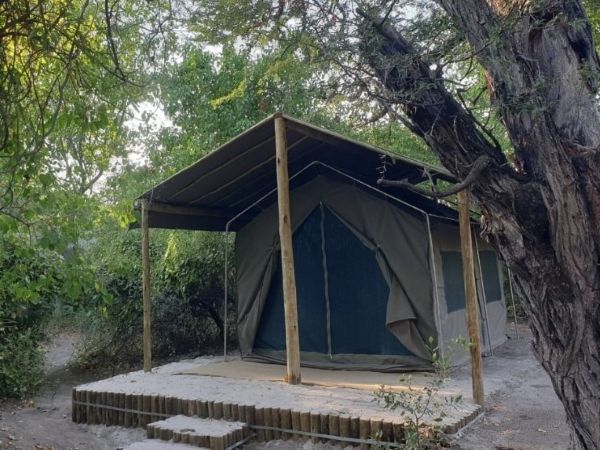 Meru tent accommodation at Lazy River camp.